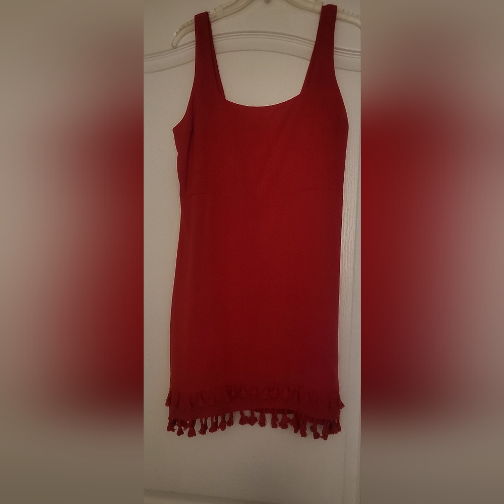 Lulu's Red Sheath Strapless Cocktail Dress